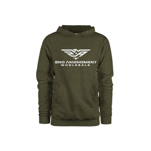 Distressed 2AW Logo Pullover Hoodie-2XL-Army Heather