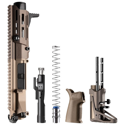 Maxim Defense PDX Complete SBR Upper Kit For AR15 - FDE | 5.56NATO | 5.5" Barrel | Hate Brake | SCW Stock