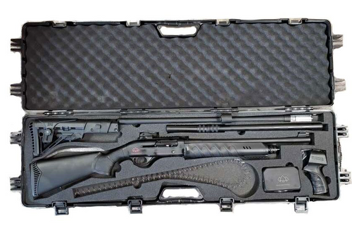 Black Aces Tactical Pro Series X Semi-Auto Shotgun - Black | 12 Gauge | 18.5" & 24" Barrel | Includes Chokes, Hardcase, Standard & 6-Position Tactical Stock and +2 & +6 mag extensions