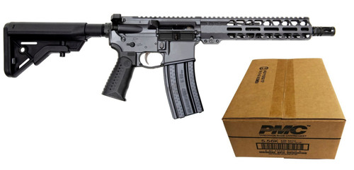 Battle Arms Development Forged WORKHORSE AR15 SBR - Grey | 5.56NATO | 10.5" Barrel | 9.5" M-LOK Free-Float Rail | Ambi Charging Handle | B5 Stock | Nickel Teflon Trigger Bundled w/ ONE Case PMC X-TAC 5.56NATO Rifle Ammo - 62 Grain | LAP
