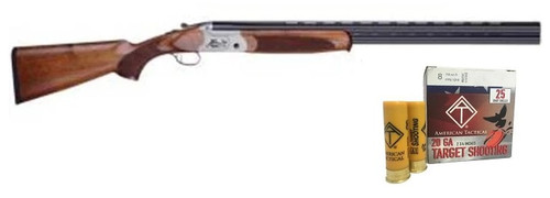 ATI Cavalry SX O/U Shotgun - Turkish Walnut | 20ga | 26" Barrel Bundled w/ ATI 20ga Target Load 2.75 inch Shotgun Shells - #8 | 7/8 oz. | 1210 fps | 1 Case (10 boxes/250rds)