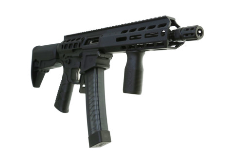 Wraithworks WARSCORP9 Side-charging AR SBR - Black | 9mm | 8.5" Barrel | 7" M-LOK Rail | Accepts Scorpion Mags | BCM Stock