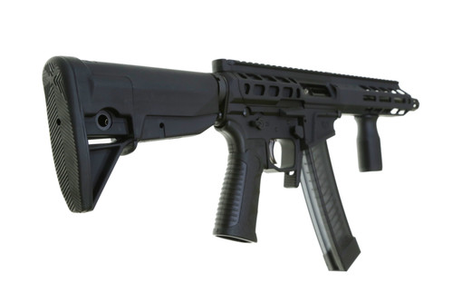 Wraithworks WARSCORP9 Side-charging AR SBR - Black | 9mm | 8.5" Barrel | 7" M-LOK Rail | Accepts Scorpion Mags | BCM Stock