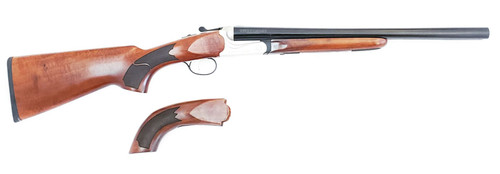 Black Aces Tactical Side-By-Side Shotgun - Silver Receiver | 12ga | 18.5" Barrel | Walnut Furniture