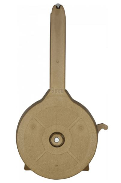 RWB Glock 9mm Drum Magazine - Tan | 50rd | Gen 2 | Fits Glock 17, 19, 26, 34
