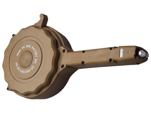 RWB Glock 9mm Drum Magazine - Tan | 50rd | Gen 2 | Fits Glock 17, 19, 26, 34