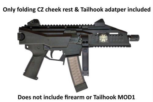 Gear Head Works Scorpion Tailhook MOD 1 Brace Adapter with CZ Folding Cheek Rest - Black