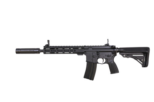 Bushmaster Bravo Zulu AR15 Rifle - Black | 5.56NATO | 11.5" Barrel w/Pinned & Welded MUTA BM556 Suppressor | 10" BFI Free Float M-LOK Rail | THRIL Buttstock