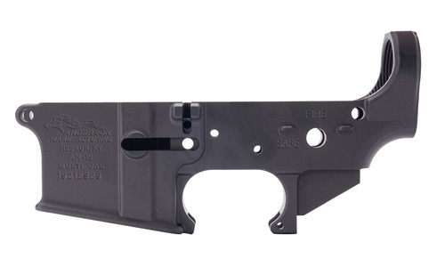 Anderson AM-15 Forged Stripped AR15 Lower Receiver - Black | Flag & "This We'll Defend" Slogan