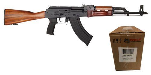 Riley Defense RAK47 AK-47 Rifle - Teak | 7.62x39 | 16" Barrel Bundled w/ One Wolf Steel Case 7.62x39mm Rifle Ammo - 122 Grain | FMJ | 1000rd Case