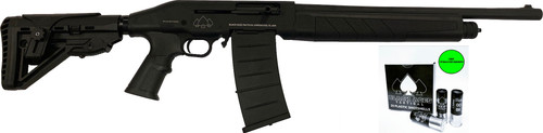 Black Aces Tactical Buckshot & Semi-Auto Shotgun Restock Bundle - 250 rounds & 1 Semi-Auto 12ga Shotgun | Includes 1 BAT TACTICAL Pro Series M Semi-Auto Shotgun with pistol grip plus Adj. Tactical Buttstock & 1 case of 00 Buckshot (10 boxes)