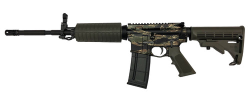 R Guns TRR15 Forged AR15 Rifle - Tiger Stripe Camo| 5.56NATO | 16" Barrel | A2 Handguard | M4 Butttock | A2 Flash Hider
