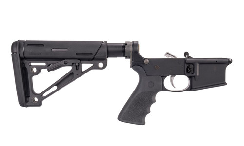 Anderson AM-15 Forged Complete AR Lower - Black | Hogue Buttstock | Closed Trigger Guard