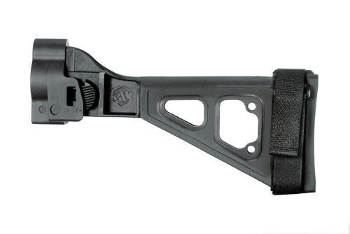 SB Tactical SBT5A Pistol Stabilizing Brace - Black | HK Pistol Compatible  | Side Folding | MP5 Aluminum Adapter w/ QD socket