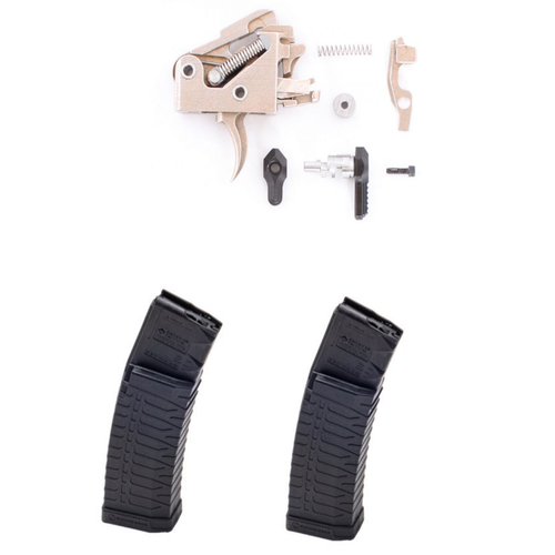 Fostech Echo AR-II Drop In Trigger For AR-15 Bundled with 2 ATI Schmeisser S60 Magazine - Black | .223/5.56 | 60rd | Gen 2 Military/LEO Edition