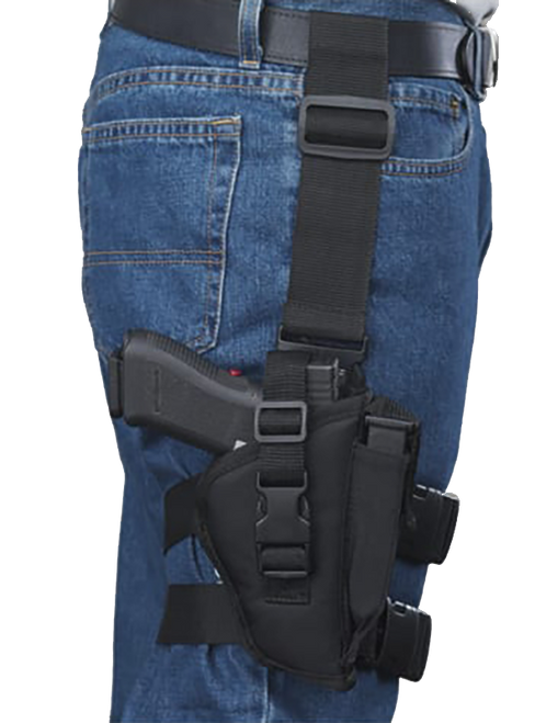 Bulldog WTAC8R Tactical  Leg Black Knit Fits Large Semi-Auto Fits 3.50-5" Barrel Right Hand