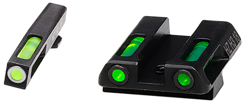 HiViz GLN321 LiteWave H3 Sight Set for Glock Green Tritium White Outline Front Sight-Green Fiber Optic Rear Sight