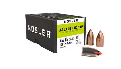 Nosler 31456 Ballistic Tip  458Cal 300gr Spitzer Point 50/Box
