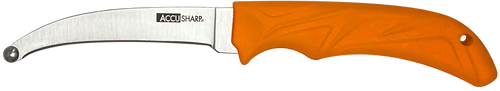 AccuSharp 734C AccuZip  4" Fixed Plain Stainless Steel/ Blade Blaze Orange Ergonomic Anti-Slip Rubber Handle