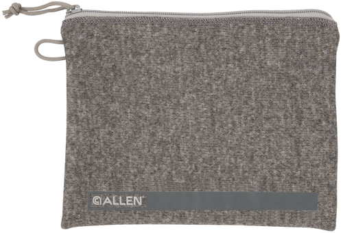 Allen 3627 Pistol Pouch  Gray Polyester w/Lockable Zippers, ID Label & Fleece Lining Holds Full Size Handgun 7" L x 9" W Interior Dimensions