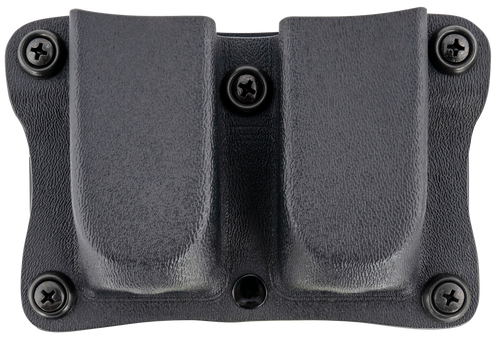 DeSantis Gunhide A87KJJJZ0 Quantico Double Mag Pouch OWB Black Kydex, Belt Clip Fits Belts Up To 1.50" Wide, Compatible w/Glock 17 or 19 Magazines, Ambidextrous