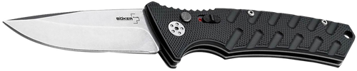 Boker 01BO457 Plus Strike Auto Pocket 3.35" Drop Point Plain Black D2 Steel Blade Aluminum Handle