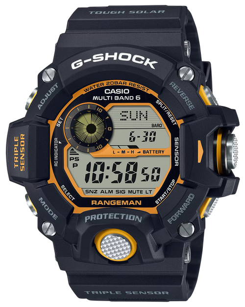 G-shock/vlc Distribution GW9400Y1 G-Shock Tactical Rangeman Keep Time Black/Yellow Size 145-215mm Features Digital Compass