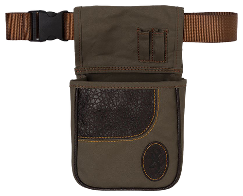 Browning 121504843 Laredo Shell Pouch Olive Canvas/Leather Belt Mount