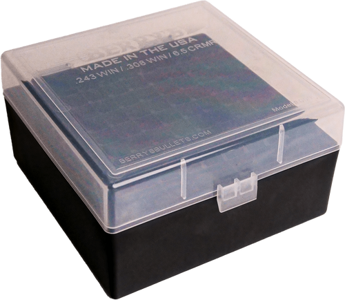 Berry's 25338 Ammo Box  Clear/Black Polypropylene 100rd