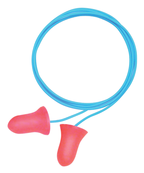 Howard Leight R01180 Corded Ear Plugs Super Leight Foam 33 dB Behind The Neck Red Adult 3 Pair