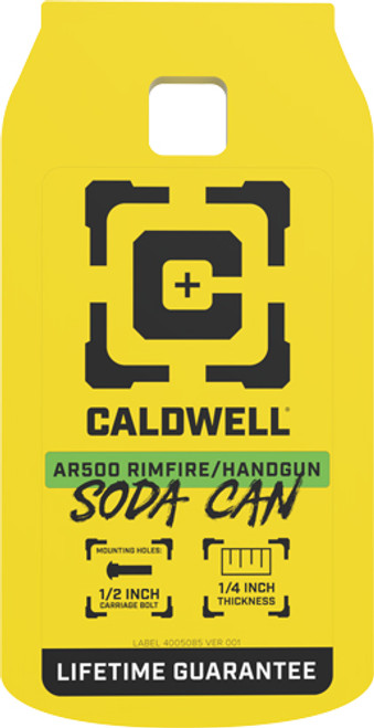 CAN TARGET 1/4" YELLOWCALDWELL AR500 RIMFIRE SODA 