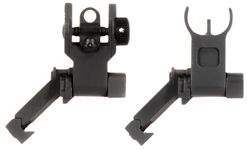 Aim Sports MT45FS AR Low Profile 45 Degree Flip-Up Sight Set  Black Anodized 45 Degree Low Profile for AR-15