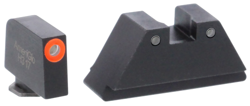 AmeriGlo GL452 Optic Compatible Sight Set for Glock  XL Tall Green Tritium Orange Outline Front Sight-Green Tritium Black Outline Rear Sight