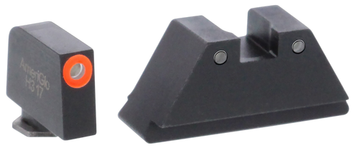 AmeriGlo GL452 Optic Compatible Sight Set for Glock  XL Tall Green Tritium Orange Outline Front Sight-Green Tritium Black Outline Rear Sight