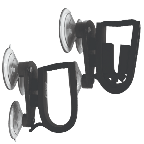 Rugged Gear 10010 Suction Cup Gun Holder Black Metal