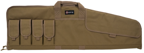 GPS Bags SRC42FDE Single Rifle Case Flat Dark Earth 600D Polyester w/ Mag Pouch Lockable Zippers & Fleece-Lining