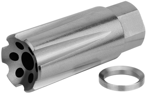 TacFire MZ10209MMSS Linear Compensator Stainless Steel with 1/2"-36 tpi Threads, 2.05" OAL & 0.87" Diameter for 9mm Luger AR-Platform