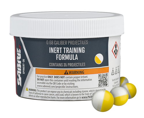 Sabre SPINERT35  Practice Projectiles White/Yellow 35 Count