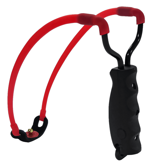Marksman 3030 Marksman 3030 Traditional Slingshot Red Hyper-Velocity Band Black Molded Handle