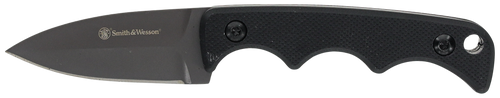 Smith & Wesson Knives 1193156 H.R.T. Neck Knife Fixed Spear Point/Plain Titanium Nitride Coated 8Cr13MoV SS Blade/Black G10 Handle Includes Sheath
