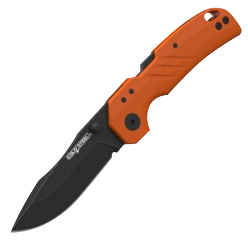 Cold Steel CSFL30DPLDBOZ Engage  3" Folding Tanto Plain Black PVD Stonewashed 4116 SS Blade/4.11" Orange GFN Handle Includes Belt Clip