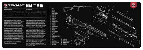 TekMat TEKR36M14 M14 Cleaning Mat Black/White Rubber 12"x36" Springfield M1A Parts Diagram