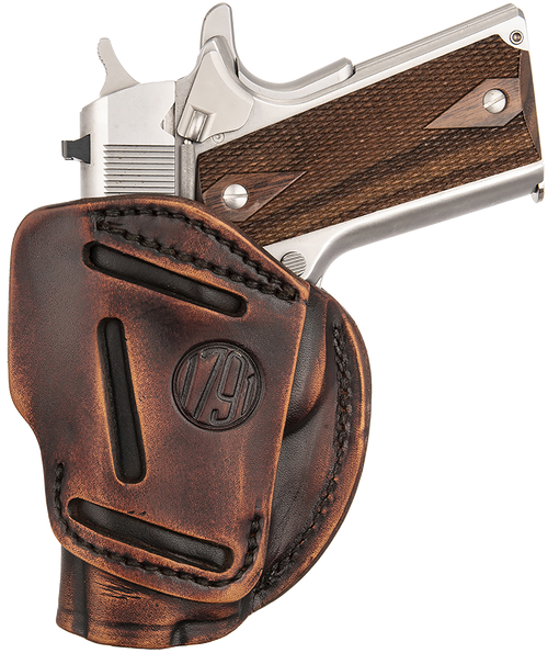 1791 Gunleather 3WH1VTGA 3-Way  IWB/OWB Size 01 Vintage Leather Belt Loop Fits 1911 3-4" Ambidextrous Hand