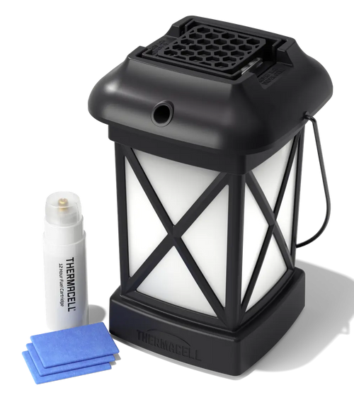 Thermacell MR9W Patio Shield Lantern Cambridge Black Effective 15 ft Odorless Scent Repels Mosquito Effective Up to 12 hrs