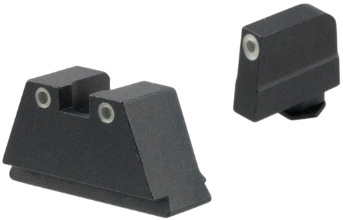 AmeriGlo GL349 Optic Compatible Sight Set for Glock  3XL Tall Green Tritium White Outline Front Sight-Green Tritium White Outline Rear Sight