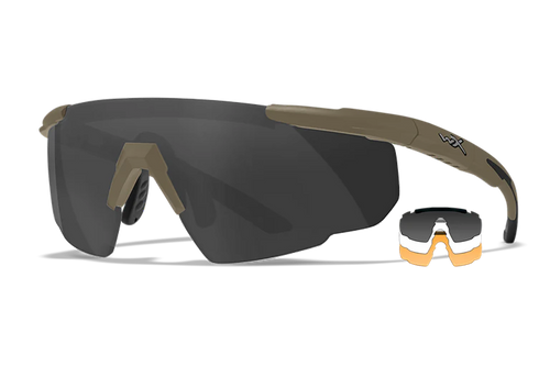 Wiley X 308T Saber Advanced  Smoke Gray/Clear/Light Rust Lens Polycarbonate Matte Tan Frame