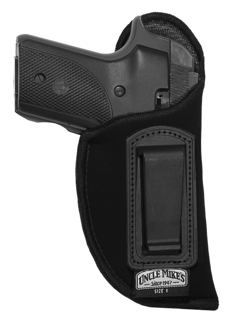 Uncle Mike's 89012 Inside The Pants Holster IWB Size 01 Black Suede Like Belt Clip Fits Medium Autos Fits 3-4" Barrel Left Hand
