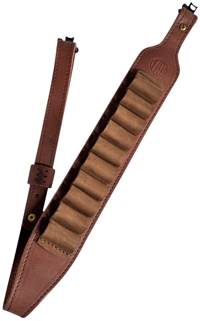 1791 Gunleather HNTASLRBRWA Hunt Ammo Sling Oiled Brown Leather 32" to 37" OAL Rifle