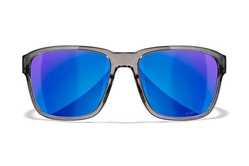 Wiley X AC6TRK09 Trek  M/L Blue Mirror Lens Polycarbonate Gloss Crystal Dark Gray Frame