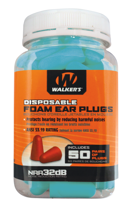 Walker's GWPFP50PKTL Foam Ear Plugs  Foam 32 dB In The Ear Teal Adult 50 Pair